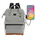 Rucksack Damen City USB Ladefunktion Wasserdicht Groß Grau
