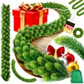 KESSER® Weihnachtsgirlande 2,7m lang | dicht – Naturgetreues Tannengrün - wie echt - IP 44 Outdoor & Indoor Girlande - Treppen, Tür, Balkon, Weihnachtsdeko + Tasche - Dunkelgrün