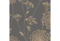 WOW Vliestapete Feld Grau, geprägt, geblümt, FSC® zertifiziert, mit lebhaftem Druck, 10 Meter Länge