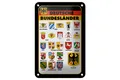 Blechschild Bundesländer 12x18cm Deutschland Wappen Metall Deko Schild