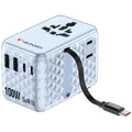 Verbatim Charge 'n' Travel 100W GaN III Universal Travel Adapter with Retractabl