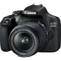 Canon EOS 2000D: Spiegelreflexkamera mit 24,1 MP und Full-HD Videoaufzeichnung - Schwarz