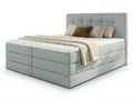 Sofnet Boxspringbett Best XL mit 2 Bettkästen und Topper, mit Taschenfederkern- und Bonellfederkernmatratze, Doppelbett, Polsterbett aus Webstoff mit Stauraum (Blau (Vidar 83), 180 x 200 cm)