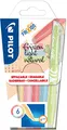 Pilot Pen PILOT FriXion Light Natural Textmarker Set – Radierbare Markierstifte mit 6 Naturfarben - Keilspitze für feine und breite Linien, ideal als Marker für Handlettering und Bullet Journaling