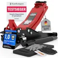 Tarpofix® Wagenheber 3t hydraulisch (85-475mm Hubhöhe) | Premium Hydraulik Rangierwagenheber 3t mit Doppelzylinder | 3000kg Wagenheber flach für SUV & tiefergelegte Autos | Hydraulik Rangierwagenheber