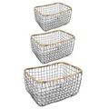 Metallkorb 3er Set Organizer schwarz rechteckig Drahtkorb