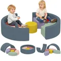 Schaumstoff Bausteine 7er-Set Kinder Softbausteine mit Cord-Optik