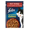 Felix Sensations Gelees Katzenfutter nass, mit Rind und Tomate in Gelee, 26er Pack (26 x 85g)