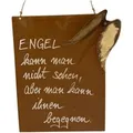 ZGM Rost Deko Spruchtafel mit Engelsflügeln