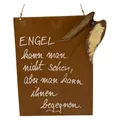 ZGM Rost Deko Spruchtafel mit Engelsflügeln - Deutsche Handwerkskunst