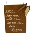 Rost Deko Spruchtafel mit Engelsflügeln - Deutsche Handwerkskunst Rosttafel