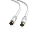 Conecto HQ Antennenkabel - DVB-C, DVB-T/T2-4K UHD 1080p Full HD HDTV 3D - Koaxialkabel Mit Doppelter Schirmung, Vergoldete Stecker (TV-Stecker - TV-Buchse) Weiß 0,5m