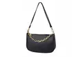 ITALYSHOP24 Schultertasche Made in Italy DAMEN LEDER TASCHE Pochette mit Kette CrossOver City Bag, Handtasche Umhängetasche Clutch Ledertasche Bodybag Schmucktasche