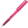Lamy safari neonpink Füller - Füllhalter mit ergonomischem Griff & polierter Stahlfeder in Strichbreite M - robuster ASA-Kunststoff - inkl. Tintenpatrone T 10 blau - Rechtshänder