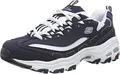 Skechers Damen D'lites Biggest Fan Sneaker, Navy Trubuck White Mesh Carolina Blue Trim, 39 EU