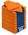 wolk Mikrofasertücher - 10 Stück - Größe: 40 x 40 cm - Farbe: orange - Material: Polyester/Polyamid - Lappen, Reinigungstücher, Putztücher - Bad, Kuche, Gastronomie