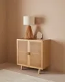 LeGer Home by Lena Gercke Kommode Lina (TOPSELLER! Viel Stauraum), Mit Rattan Einsatz, 2 Innenfächer, teilmassiv