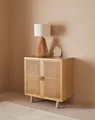 Kommode "Lina", beige (naturfarben), B:80cm H:82cm T:42cm, LEGER HOME BY LENA GERCKE, Sideboards, Kommode, Mit Rattan Einsatz, 2 Innenfächer, teilmassiv