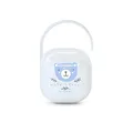 Suavinex, Schnullerbox für 2 Schnuller, hygienische Aufbewahrungstasche mit flexiblem Henkel für Kinderwagen oder Tasche, sicherer Verschluss, ab 0 Monate, Wild&Free-Kollektion, Blau