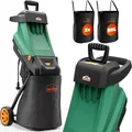 GARDEBRUK Messerhäcksler 3100 W max 45 mm Aststärke Elektrisch 2x 50L Fangbeutel