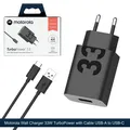 Original Motorola TurboPower 33W USB-A Charger mit USB-C Kabel Schnellladegerät