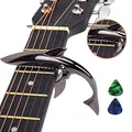 Imelod Kapodaster Hai Kapodaster aus Zinklegierung für Akustik- und E-Gitarren mit gutem Griffgefühl, ohne Fret Buzz und langlebig(Schwarz)