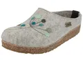 HAFLINGER Damen Hausschuh Stickerei Pantoffel Filz Grizzly Amaya 751009, Größe:42 EU, Farbe:Grau