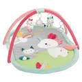 Fehn 3-D-Activity-Decke Spielbogen Aiko und Yuki – Baby Krabbeldecke mit 5 abnehmbaren Spielzeugen zum Greifen – Spieldecke für Babys und Kinder ab 0+ Monaten – Krabbelmatte als Geschenk zur Geburt