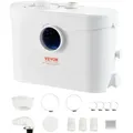 VEVOR Hebeanlage, 700 W, 9600 l/h Durchfluss, 10 m Förderhöhe, Zerkleinerer-Abwasserpumpe mit 3 Wassereinlässen für Toilette, Keller, Küche, W...