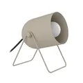 EGLO Tischlampe Tilston, Nachttischlampe mit schwenkbarem Spot, Zimmer Deko, kleine Tischleuchte aus Stahl in Sandfarben, E14 Fassung, L 12,5 cm