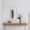 Wandspiegel Schwarz 90x40 Cm Oval Vidaxl