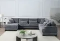 ATLANTIC home collection Wohnlandschaft Miron, U-Form, Breite: 332cm, weicher XXL-Cordbezug, inklusive 6 Zierkissen