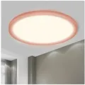 LQWELL LED Deckenleuchte Rund Flach LED Deckenlampe 2 Stück, 18W,1600LM, LED fest integriert, neutralweiß, Badlampe Modern Schlicht Lampe rosa