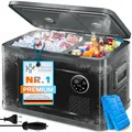 KESSER® Kompressor Kühlbox 2in1 Doppelzone Kühl & Gefrierfach 40 Liter elektrische Gefrierbox mit 2x Kühlakkus & LED-Touch-Bedienung | Kühlschrank Kühlung bis -20 °C für Camping, Auto, Lkw 12/24V 230V