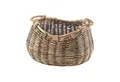 Kobolo Aufbewahrungskorb Korb aus Rattan kubu grey mit Seilgriff oval