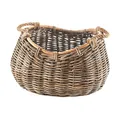 Korb Erntekorb Rattankorb aus Rattan geflochten - kubu grey mit Seilgriff - oval