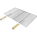 ECD Germany Rechteckiger Edelstahl Grillrost mit Abnehmbaren Griffen 67 x 40 cm