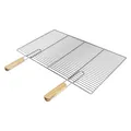 Grillrost Edelstahl Edelstahlgrillrost Rost mit abnehmbaren Griffen 67 x 40 cm