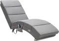 CASARIA® Relaxliege XXL Massage Heizfunktion 186x89x55cm Ergonomisch Stoff Gepolstert 180kg Belastbarkeit Wohnzimmer Innen Chaiselongue Relaxsessel Grau