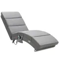 Relaxliege London Mit Massage & Heizfunktion Ergonomisch Gepolstert Wohnzimmer Liegestuhl Polsterliege Stoff Grau - Casaria