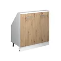 Vicco Dachschrägenschrank Rion, Artisan-Eiche/Weiß, B80 x T46 cm mit 2 Türen, platzsparend für Dachschrägen