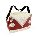 BRISA VW Collection - Volkswagen Schulter-Umhänge-Reise-Tasche-Freizeit-Bag mit VW T1 Bulli Bus Motiv (Bus Front/Rot/Unisex/34cm)