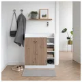 Sideboard mit 8 Regalfächern Weiß-Artisaneiche Anrichte Kommode Schrank HTI-Livi