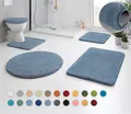 Kleine Wolke Badematte RELAX, Badvorleger, Badezimmer Teppich, Höhe 30 mm, rutschhemmend beschichtet, fußbodenheizungsgeeignet, Polyacryl, rechteckig, Badteppich, meliert, rechteckig, rund & als Set erhältlich