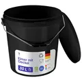 BenBow - Eimer mit Deckel 100x 30 Liter schwarz - lebensmittelecht, stabil luftdicht auslaufsicher geruchsneutral Aufbewahrungsbehälter aus Kunststoff mit Metalgriff - leer, Lagerbehälter, mit Griffen