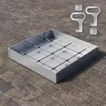 Schachtabdeckung Edelstahl 800x800 Höhe 100 mm Revisionsschacht Gullideckel Auspflasterbar EN - 124