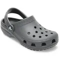 Crocs Classic Clog K Clog Hausschuh, Schlappen, Strandschuh, Sandale mit Fersenriemen grau 22 EU (C6)