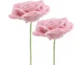 Kunstblume Deko Wachsrosen Rosa Künstliche Blumen Tischdeko Hochzeit Ø8cm, 12 St, Viana, Höhe 5 cm