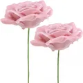 Deko Wachsrosen Rosa Künstliche Blumen Tischdeko Hochzeit Ø8cm 12er Set, 12