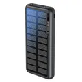 Boompods Obi Solar 10000mAh Solar Powerbank - Schnellladendes Ladegerät mit USB-C & 2X USB-Anschlüssen, Outdoor Power Bank mit Solarpanel, Robuste Ladestation für Handy, Tablets und Reisen, Schwarz